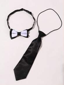 2pcs Kids/Teens Stylish Performance Costume Suit, Red Bow Tie, Formal Dance Recital Graduation Ceremony Decor - Red - View 10