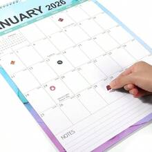 Ml KINGTLE 2026 Wall Calendar, 2026-2027 Calendar, 18 Months From January 2026 To June 2027 With Stickers, Family Calendar For Family Planner, Office, Blue, Jan. 2026-Jun. 2027, 10101 - AzulEne2026Jun2027 - 查看 3