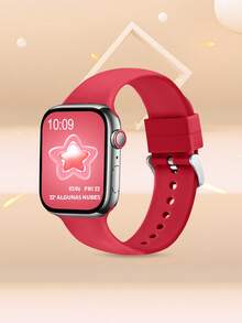 Women's And Men's Fashion Sporty Soft Comfortable Breathable Monochrome Solid Silicone Bowknot Watch Band For Apple Watch 38mm 40mm 41mm 45mm 44mm 42mm 46mm 49mm, Universal Casual Wristband, Bracelet, Party Valentine's Day New Year Festival Gift, Compatible With Apple Watch Ultra Series 10/9/8/7/6/5/SE/4/3/2/1 Replacement Strap Accessory