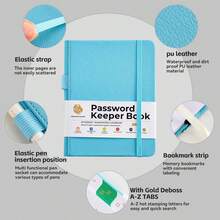 Libro de contraseñas A6 con pestañas alfabetizadas, cuaderno de tapa dura - Organizador de inicios de sesión de Internet y direcciones - Negro - Ver 4