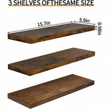 Floating Shelves Floating Book Shelves For WallHome Decor 2 Sets Of Wall Shelves Display Shelf Suitable For Bathroom Living Room Bedroom Kitchen Hanging Storage Racks 3 Pack Brown - 3Pack - View 3