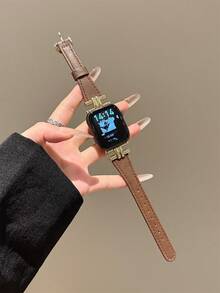 Women's New Microfiber Spliced Leather Metal Strap Compatible With 38/40/41/42/44/45/46/49mm Compatible With Applewatch Strap Ultra/Se10/9/8/7/6/5/4/3/2/1