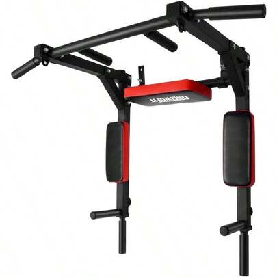 OneTwoFit Multifunctional Wall Mounted Pull Up Bar Chin Up Bar Dip Station For Indoor Home Gym Workout Power Tower Set Training Equipment Fitness Dip Stand Supports To 440 Lbs OT126