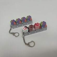 Stress Relief Cat Paw Keychain, Finger Toy, Mechanical Keyboard Switch Tester, Keyring, Desk Accessory, Phone Charm, Novelty Toy, Pop Fidget Toy