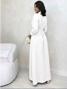 Vestido Feminino Sensorial Longo Gola alta Mangas Longas Moda Evangélicas Chic Alfaiataria Tendencia Festa Fim de Ano