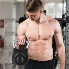 Kettlebell, Adjustable Kettlebell With 7 Weight Levels (5, 11.5, 18, 24.5, 31, 37.5, 44 Lbs), Die-Cast Aluminum And ABS Material, For Grip Strength Training, Full-Body Workout & Cross-Training - màu đen - Xem 9