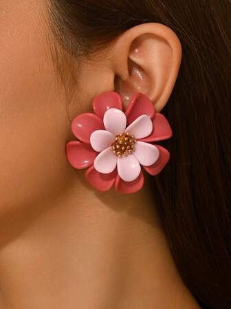 2pcs Bohemian Style Middle Eastern Floral Handmade DIY Woven Oriental Palace Large Earrings, Includes Faux Pearl Flower Pendant Earrings In Multiple Colors & Designs, Suitable For Women's Daily Wear, Festivals, Parties, Gifts. Note: Due To Handmade Nature, The Product May Be Slightly Deformed During Transportation, Please Manually Adjust If Needed Upon Receipt.