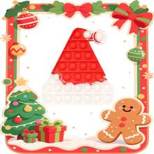 Roter Weihnachtsmann Hut Bubble Dekompressions-Puzzle Spielzeug, Fingerspielzeug, modisches Bubble Stressabbau Spielzeug für Erwachsene und Kinder, Party Spiel Dekoration Geschenk für Weihnachten, Halloween, Entspannungsspielzeug, Urlaubsgeschenk geeignet für Jungen, Mädchen, Kinder und Erwachsene, Spaß Knall- und modisches Spiel