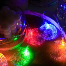 1PC LED Ramadan String Lights, 59.06/118.11in Ramadan Decorative Fairy Lights With Moon & Castle Designs, Battery-Powered, Festive Indoor Lighting For Eid Al-Fitr, Ramadhan Celebration - Moon Castle Battery Box String Lights - View 9