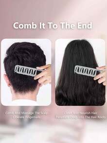 This Wide-Tooth Comb Is Suitable For Both Men And Women. It Can Brush And Fluff The Hair. The ABS Plastic Textured Handle Is Suitable For All Hair Types. Specially Designed For Styling, It Is Very Suitable For Use In The Bathroom, Scalp Massage, Back-To-School Season, Travel, And Daily Life. It Is Also An Excellent Holiday Gift For Family And Friends. - Multicolor - View 5