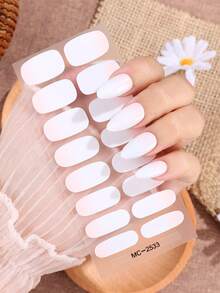 Adesivos de gel para unhas (16 unidades) sem necessidade de cura em lâmpada UV | Qualidade profissional, fáceis de usar e remover (degradê rosa), acompanha ferramentas para unhas - Rosa - Ver 6