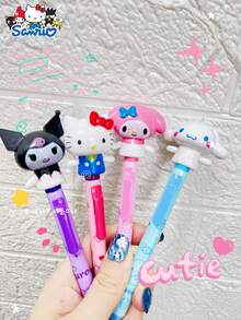 Sanrio Hello Kitty Cute Plush Doll Push-Button Pen, Movable Arms Ballpoint Pen, Cartoon Pen, Great Gift