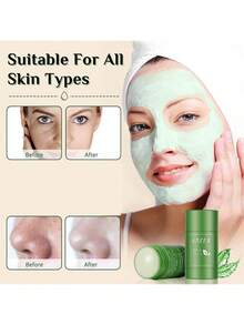 1 Peça Remoção De Cravos Limpeza Profunda Dos Poros Hidratante Clareamento Chá Verde Máscara Facial , Adequado Para Todos Os Tipos De Pele , 35G , Para Homens E Mulheres