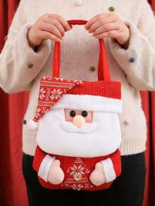 1/3 Túi đựng quà theo chủ đề Giáng sinh với thiết kế hoạt hình lễ hội - Ông già Noel, Người tuyết, Tuần lộc - Túi đựng kẹo và táo lễ hội có nắp đậy để trang trí tiệc ngày lễ, Túi đựng quà Giáng sinh hoàn hảo - Nhiều màu - Xem 5