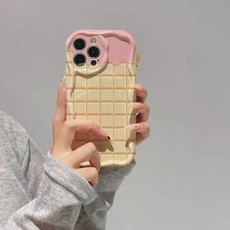 1 pieza Funda de teléfono suave de TPU con patrón a cuadros de chocolate derretido de estilo minimalista y de moda, adecuada como regalo de cumpleaños, vacaciones para amigos, familia, parejas, usted mismo, compatible con teléfonos Apple