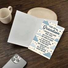 1 tấm thiệp chúc mừng "Cháu trai - Tình cảm gia đình làm trung tâm" kèm phong bì - Thiệp chủ đề gia đình để cổ vũ, thể hiện tình cảm gia đình đặc biệt bằng bài thơ gửi đến cháu trai, hoàn hảo cho bạn bè và người lớn, quà lưu niệm - Đỏ - Xem 3