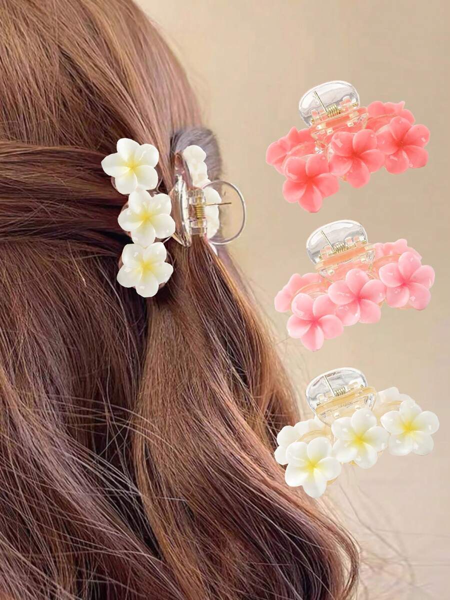 3 chiếc kẹp tóc hình hoa cúc phong cách đường phố Bohemian, kẹp tóc thanh lịch, phụ kiện tóc mùa đông, kẹp tóc thời trang, kẹp tóc mùa hè, kẹp tóc đi biển, kỳ nghỉ, du lịch, lễ hội, sinh nhật. - Hoa sứ - 3 chiếc - Xem 1