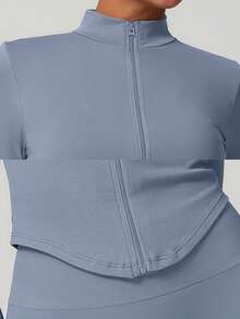 MASKERT Bộ áo và quần legging bó sát không đường may dành cho nữ, đồ thể thao co giãn cao cấp thích hợp cho chạy bộ, tập luyện, yoga, thoải mái và thân thiện với da. - Màu xanh bụi bặm - Xem 4