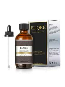 60ml/2,02 fl oz Óleo Essencial de Fragrância de Chocolate, com Conta-Gotas de Vidro, 1 Frasco de Óleo de Chocolate Premium EUQEE, Adequado para Difusor de Aromaterapia, Umidificador, Sabonete Perfumado DIY e Fabricação de Velas, Ótimo para Velas de Natal em Casa, Aromaterapia e Cuidados com a Pele, Versátil e um Presente Ideal para Amigos e Familiares.