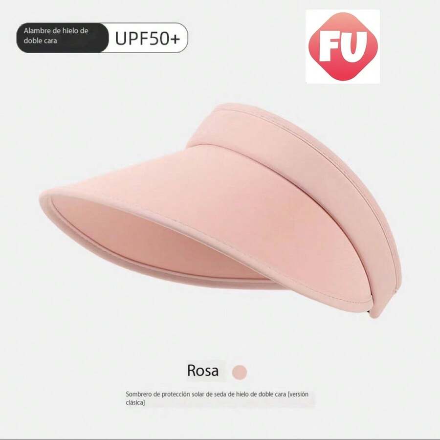 Sombreros al aire libre de seda de hielo de color sólido simple - Rosa - Ver 1