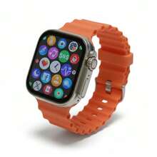 Reloj Inteligente T800 Ultra 1.99'' Smartwatch Genérico con Correa Deportiva Notificaciones Salud y Fitness Compatible Android iOS - Naranja - Ver 1