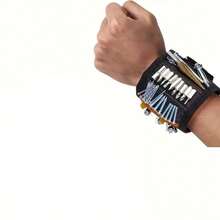 超强磁性工具腕带 - 适用于螺丝、钉子、螺栓和钻头 - 独特支撑设计 - 送给父亲、男友、工匠、电工和汽车修理工的完美礼物 - 彩色 - 查看 7