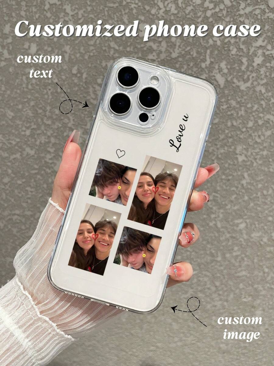 Customized Phone Case, Ins Style DIY Photo UV Printing Transparent Full Coverage Protective Cover, Compatible With Apple 17/17 Pro/17 Pro Max/17 Air, All Series - Gift For Friends, Valentine's Day Gift, Apple Phone Case, Apple 16 Phone Case - Clear - View 1