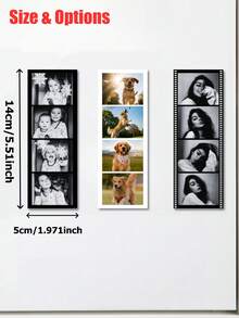 1/3/5pcs Personalized Photo Refrigerator Magnets - 5x14cm, Customized Photo Fridge Magnets Set - Durable Magnetic Backing - Perfect Home Decor Gift, Valentine's Day Gift, Gift For Her, Gift For Him, Gift For Mom, Gift For Friends, Home Decor, Decorations, Personalized Gift, Custom Gift,Kitchen Essentials - Multi-color (simple Style) - View 3