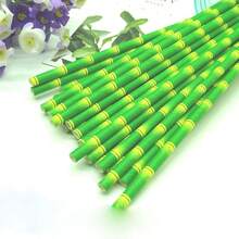 25pcs/Pack Bamboo Patterned Paper Straws - 6*197mm | Suitable For Cocktails And Cake Decorations (Diameter: 0.24 Inch, Length: 7.75 Inch), Paper Straws - Multicolor - View 7