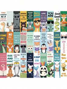 Bộ 10/20/30 thẻ đánh dấu sách hình động vật hoạt hình, văn phòng phẩm tối giản, vật liệu sáng tạo cho sách, thẻ đánh dấu sách giấy, có thể tự làm, màu sắc khác biệt tùy theo sản phẩm thực tế, giao hàng ngẫu nhiên - Nhiều màu - Xem 15