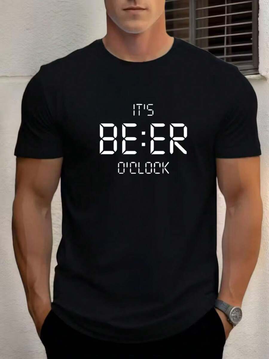 Camiseta Unissex 100% Algodão – Beer -Malha Penteada-Unissex-Basico-Modelo Casual-100% algodão-Malha premium-Camiseta personalizada  Verão    Ajuste Regular - Preto - Visão 1