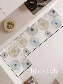 【热销！！！】1 件装软橡胶厨房地垫，3.5 毫米厚，简约风车图案，吸水性强，可自行裁剪以适应厨房尺寸，表面织物材质，中间海绵层，底部橡胶层，适用于厨房地毯、厨房装饰、婚礼装饰、家居装饰、浴室地垫、玄关地垫、洗衣房地垫、走廊地毯、客厅地垫等。 - 彩色 - 查看 9