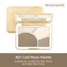 J.M.C.Y Bảng phấn tạo khối 4 màu - lì, nhũ, bắt sáng - Bảng phấn tạo khối đa năng cho khuôn mặt - #01 Bảng màu Cold Moon - Xem 13