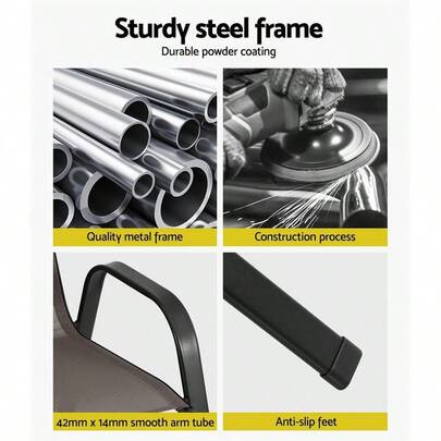 Set Of 6 Outdoor Dining Chairs Stackable Patio Deck Chair, Lounge Garden Furniture Seating Backyard Indoor, Steel ...