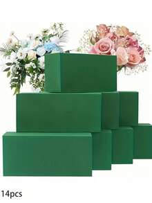 1/2/4块装花泥块（22.5厘米 x 10.5厘米 x 7厘米），植物泡沫，绿色干湿两用花泥，适用于插花或人造花，花店专用花泥，适合婚礼装饰、卧室装饰、生日装饰、家居装饰、桌面摆件等。