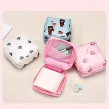 Cute Cartoon Sanitary Pad Storage Bag, Large Capacity Women's Menstrual Pad Storage Pouch, Portable Travel Bag - Multicolor - View 3
