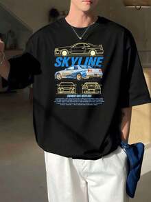 Nissan R34 Skyline Car Auto Spring, High Quality Fabric, Unique Graphic Print, Casual, Breathable - 黑色 - 查看 1