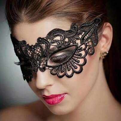 [20/10/5/1 pieza] Máscara de ojo de bruja ondulada, negra, adecuada para fiestas de solteros, carnavales, bailes de máscaras, actuaciones en el escenario, utilería de películas