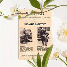1PC 2D Flat Rustic Metal Sign Bonnie & Clyde Style Slogan Vintage Print Wanted Poster Sign Plaque Decoration Metal Wall Art Decor Humorous Retro Tin Sign Wall Art Decor, Wall Decor For BedroomGarage Kitchen Garden Decor, Home Decor Gift Ideas - 彩色 - 查看 3
