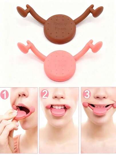 1件套硅胶面部按摩器 - 用于打造V型脸和肌肉塑形，改善唇部和下巴，非电动面部锻炼工具，塑造迷人笑容
