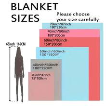 1pc " Classic Beam Battle Stance" Themed Blanket, Retro Comic Style, Soft Skin-Friendly, All-Season Use, Ideal Gift For Fans - Nhiều màu - Xem 2