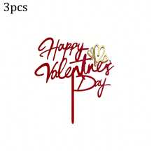 1 cái/3 cái/6 cái Đầu bánh cưới bằng Acrylic ngày lễ tình nhân dùng để trang trí bánh sinh nhật, tiệc ngày lễ tình nhân - Nhiều màu - Xem 19