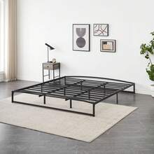 Negro Base de Cama King 25 cm Plataforma Metálica Estructura de Acero Resistente con Listones de Metal Sin Box Spring - Negro - Ver 5