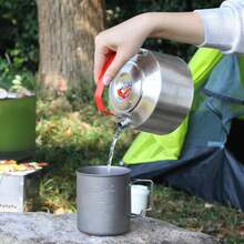 Stainless Steel Portable Light Teapot Stainless Steel Camping Kettle - Portable And Durable, 1L, 1.5L, 2L Suitable For Outdoor Picnics, Fishing, Picnics, Reusable Teapot Hand-Brewed Coffee Pot, - Multicolor - View 7