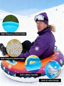 A Sturdy And Durable PVC Air Cushioning Snowboard, Equipped With Handrails And Inflation Tubes - A Foldable Sled, Suitable For Skiing, Snowboarding And Snowcross Sports - All-Terrain Winter Sports Equipment, Suitable As An Adult Christmas Gift, With A Fashionable Design - Multicolor - View 7