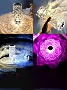 1pc Rose Crystal Lamp With Touch & Remote Control, 16 Color Options, Dimmable, USB Powered, Suitable For Room, Study, Party, Wedding, Creating Romantic Atmosphere, Gift, USB Powered Projector - Crystal Rose Atmosphere Light - View 10