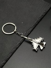POLASUP 1 件男士创意惊喜迷你仿真战斗机模型钥匙扣，金属 F16 合金钥匙扣，父亲节、情侣情人节礼物、母亲节、毕业纪念品、飞行员、世界和平愿望汽车配件包饰背包学校可爱哥特 Y2k 圣诞节礼物创意包饰挂绳带身份证夹汽车配件包饰 - 銀色 - 查看 4