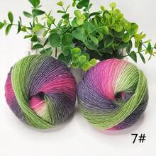 2团100%针织彩色纱线，总长360米/100克，柔软舒适的冰岛混色针织纱线，适合DIY编织、钩编、手工礼品（围巾、披肩、毛衣、帽子）、工艺品制作（1团=50克=180米=1.76盎司*2团） - 彩色 - 查看 34