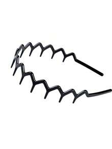 Set Of 2 Women Zig Zag Black Plastic Sharks Tooth Hair Comb Headband Fashion Women Leopard Hairbands Hair Accessories For Daily,Hairband,Hair Hoop Headbands ,Diadema Head Accessories - Multicolor - View 7