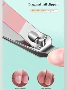 8/14 Pcs Luxury Manicure & Pedicure Set, Stainless Steel Nail Clippers, Nail Scissors, Ear Spoon, Unisex, With Travel Case, Christmas Gift - Multicolor - View 4